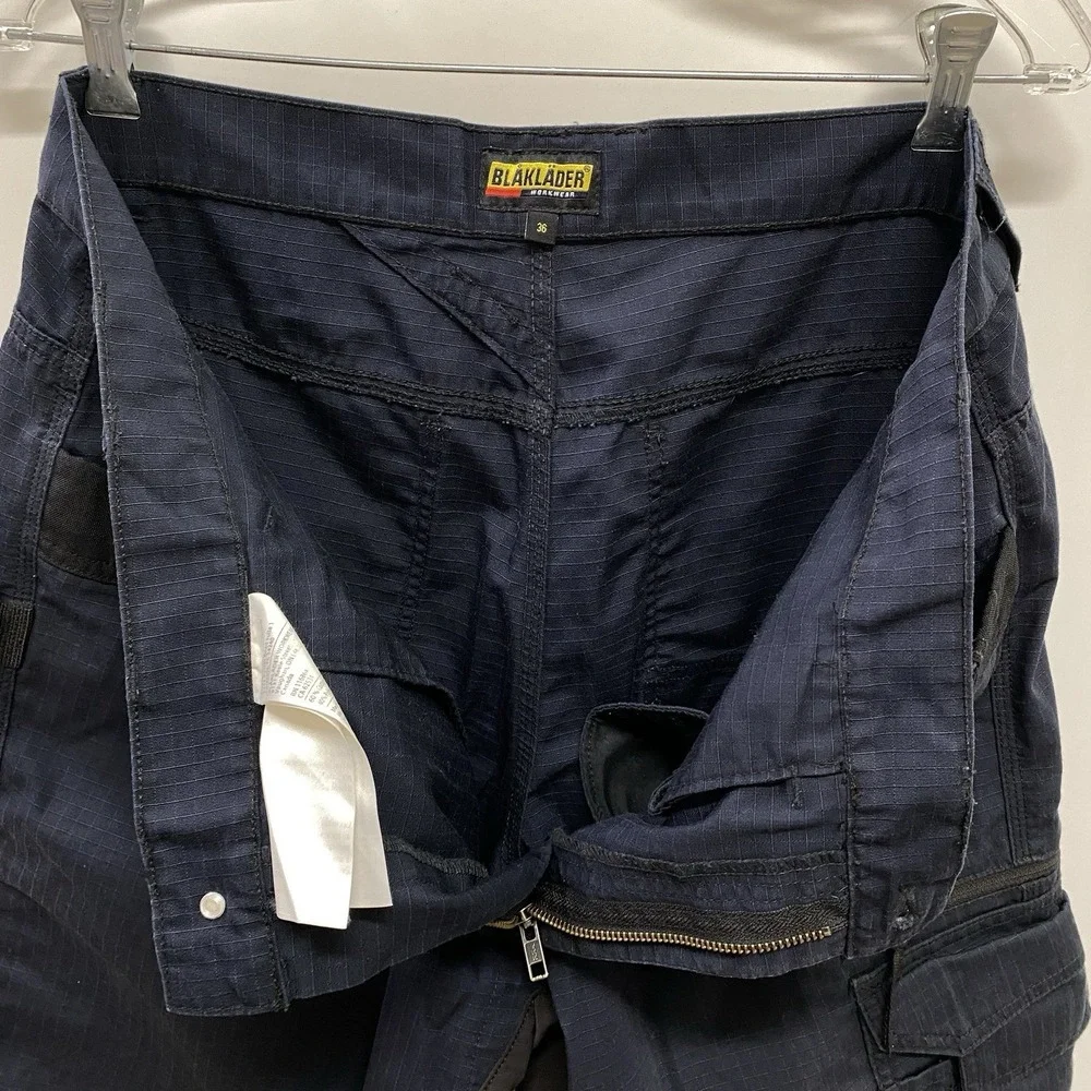 Blaklader Workwear Ripstop Navy Blue Work Shorts Men's 36 Pockets Hammer Loop - Picture 4 of 8